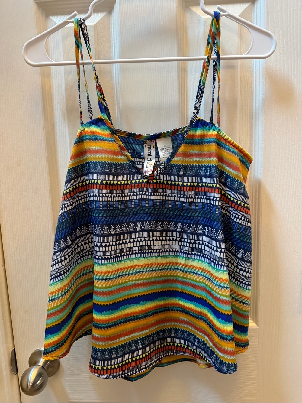 Mimi Chica Multicolor Striped Spaghetti Strap Tank Top size M